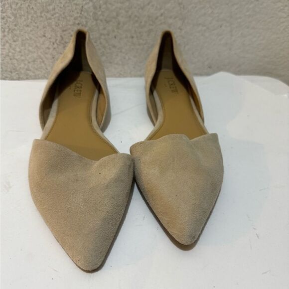 Jcrew suede pointed toe flats tan taupe size 8 - Picture 1 of 7